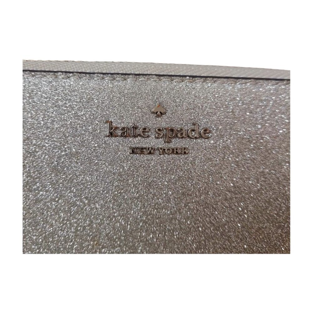Kate Spade Lola Large Continental Silver Gray Glitter Wallet - Picture 4 of 10